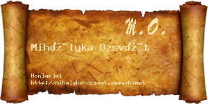 Mihályka Ozsvát névjegykártya
